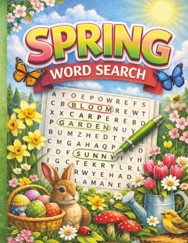 Spring Word Search: 8.5x11 | Word Search | 84 Puzzles | MindSpring Puzzles cover