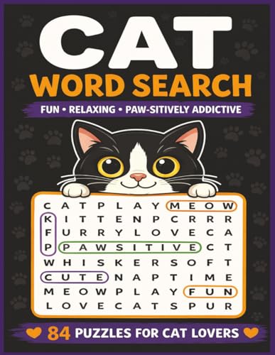 Cat Word Search: Cat-themed word search puzzle book for all ages cover